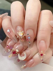 TSZS alta calidad aleación japonesa diseño de <span class=keywords><strong>uñas</strong></span> 3D <span class=keywords><strong>Luna</strong></span> estrella <span class=keywords><strong>Sailor</strong></span> <span class=keywords><strong>Moon</strong></span> hermosa chica rojo rosa diamante <span class=keywords><strong>uñas</strong></span> encantos - Product Image 6