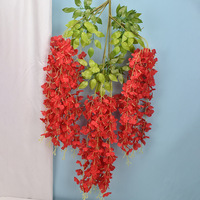 Décoration de mariage d'usine, fleurs de glycine en soie, fleurs de glycine artificielles, décoration murale, fleurs suspendues
