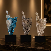 Sculpture de déesse en résine transparente effet cristal, taille et couleur personnalisées, logo gravé, trophée, prix de cérémonie, artisanat, décoration de bureau et de maison