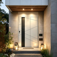 Porte d'entrée pivotante de luxe en aluminium Grandsea à rupture de pont thermique avec serrure multipoints pour villa résidentielle