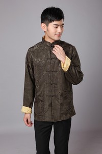 Tang costume traditionnel <span class=keywords><strong>chinois</strong></span> vêtements pour hommes chemise veste Double col Cheongsam haut rétro nouvelles année vêtements Kung Fu - Product Image 4