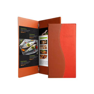 ปกเมนูหนังสั่งทำขายส่ง พร้อมสายรัดยางยืด ขนาด A4 A5 สำหรับใส่สมุดเมนูร้านอาหาร - Product Image 1