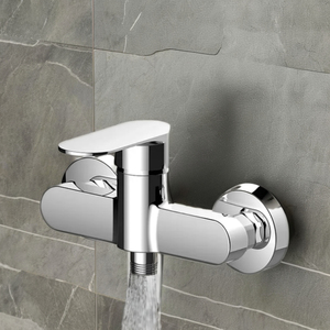 Grifo de ducha de lluvia de baño de un solo orificio <span class=keywords><strong>Nanan</strong></span>, grifo mezclador de agua de latón negro dorado, cabezal cromado montado en la pared personalizable - Product Image 2