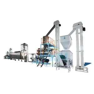 twin screw wet type with steam aquatic fish feed pellet shrimp catfish food extruder pet food making processing machines