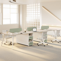 Poste de travail simple et minimaliste en bois moderne pour employés, cloison de bureau pour 2/4/6 personnes, ensemble de bureaux et chaises multi-personnes