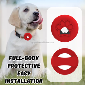 Étui de protection lumineux anti-perte pour collier d'animal de compagnie avec support AirTag en silicone à 14 couleurs motif patte, pour chien et chat, avec suivi GPS - Product Image 3