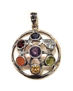 Colgante de Plata de Ley 925 con Circonitas Multicolores, Joyería Artesanal de Moda, Regalo para Mujer, Curación - Product Image 4