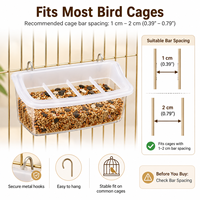 Mangeoire automatique anti-déversement pour oiseaux, sans désordre, pour cage, accessoires, résistante aux éclaboussures, bol suspendu multi-grilles, écologique