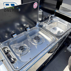 ONLYWE Mini caravane tout-terrain, petite caravane à remorquer, caravane, mini caravane d'aventure tout-terrain avec tente à vendre - Product Image 3