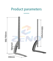 Soporte de TV Universal con Altura Ajustable, Base de Repuesto para TV, VESA Máx. 600x500mm, para TV LCD LED Inteligente de 36-75 Pulgadas