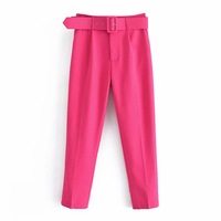 Pantalon Chic pour femme, fermeture éclair, couleur bonbon, violet, Orange, Beige, Offre Spéciale