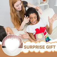 Lampe LED portable à capteur tactile en forme de cœur avec batterie de charge Type-C intégrée, porte-clés pour enfants, veilleuse, cadeaux pour étudiants