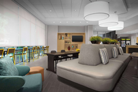 Banquette rembourrée Home2 Suites PA 150, mobilier sur mesure pour hôtels et espaces publics, fabricant de sièges pour banques.