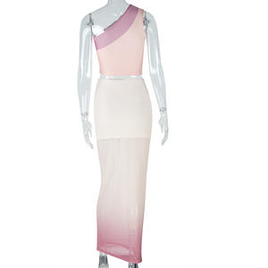 Viviblook Z326ST09 2025 New <b>Summer</b> Y2k Women <b>Skirt</b> Set Sexy Single Shoulder Sleeveless Crop Top <b>Skirt</b> Two Pieces Set - Product Image 4