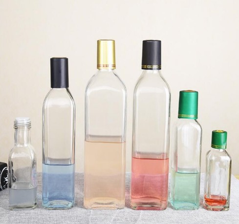 250ml-1000ml Different capacities square shape olive oil glass bottle with capPopular