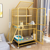 Cage à chat double étage en fer de haute qualité, design moderne, classique et simple, avec intégration de bac à litière, conception respirante pour usage intérieur, pour grandes races