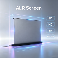Écran de projection motorisé sur pied avec emballage personnalisé, écran automatique escamotable, gain élevé HD ALR 92 pouces, pour visionnement 3D dans la chambre