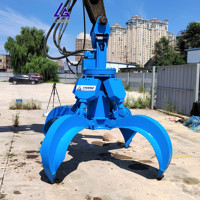 Grippage de lotus rotatif durable à quatre griffes pour le recyclage des déchets, grappin hydraulique à peau d'orange pour pelle de 15 à 20 tonnes
