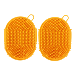 Self Cleaning <b>Pet</b> Bath <b>Brush</b> with Flexible Rubber Tips for Sensitive Skin and Long Short Fur - Product Image 1