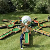 Parcours de mini-golf gonflable géant en PVC, imperméable, pour intérieur et extérieur, idéal pour événements, fêtes, location, parcs d'attractions