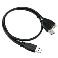 Cable de Extensión USB 3.0 para Disco Duro, con Revestimiento de PVC, 2AM a Micro B Macho, Divisor en Y