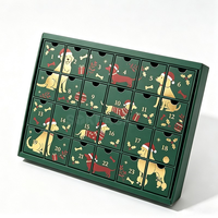 Boîte cadeau calendrier de l'avent de Noël personnalisée 24 jours, boîte de compte à rebours écologique pour friandises pour animaux de compagnie, emballage vide pour calendrier de l'avent