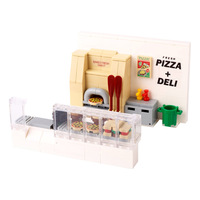 Blocs de construction MOC en gros : Scène de pizzeria et café italien – Produit fini disponible et service personnalisé pris en charge