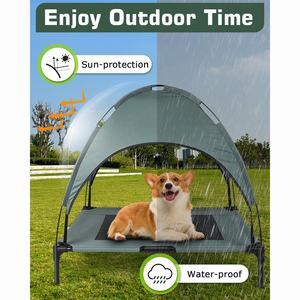 Tragbares wasserdichtes Haustier-Hundebett mit erhöhtem Kühlung und Vordach abnehmbares Hundebett für den Außenbereich klappbares Hundezelt - Product Image 5
