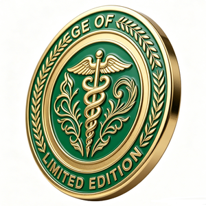 เหรียญที่ระลึกแบบกำหนดเองรุ่นลิมิเต็ดเอดิชั่น ลายคาดูซีอุส ทำจากโลหะผสมสังกะสี พิมพ์สองด้าน ลายธีมการแพทย์และความรัก ของสะสม เหรียญที่ระลึกสำหรับโรงเรียน - Product Image 2