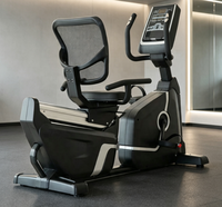 Bicicleta Estática Reclinada Magnética de Grado Comercial, Bicicleta Estática Horizontal con Monitor LCD, Sensor de Ritmo Cardíaco, para Gimnasio y Uso Doméstico