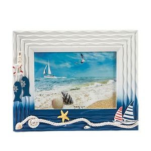 Ocean-Themed Photo <b>Frames</b> <b>6x4</b> And 7x5 Inch Marine Style Handmade Wooden Tabletop Rectangle <b>Frames</b> With Seashell Design - Product Image 4