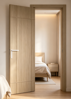 Porte intérieure en bois massif insonorisée à ouverture latérale avec surface finie, design moderne pour villa et appartement