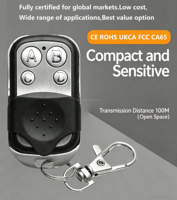 Control Remoto Inalámbrico RF de 2/4 Botones, 315MHz/433MHz, con Certificación CE, ROHS, FCC, UKCA, para Abrir Puertas de Garaje y Portones