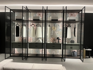 Tủ Ngăn Kéo Bằng Thủy Tinh Kim Loại Sản Phẩm Mới 2022 Tủ Kính Phòng Ngủ Phong Cách Châu Âu - Product Image 5