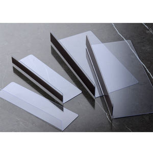 Hypermarket&Pharmacy clear plastic PVC L-type commodity shelf divider Supermarket Retail Rack Display Transparent Shelf Divider