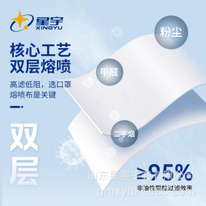 หน้ากากป้องกันฝุ่นละอองและแก๊สอันตราย Xingyu Kn95 แบบ 3 ชั้น พร้อมวาล์ว ป้องกันการแพร่ระบาด ใช้แล้วทิ้ง - Product Image 2