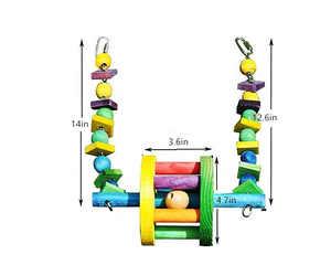 Animali domestici fornisce blocchi di legno naturali giocattoli da masticare per uccelli pappagalli gabbia mordono uccelli pappagallo giocattolo - Product Image 4