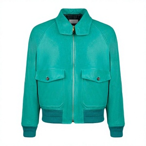 Chaqueta de cuero de primavera invierno personalizada de alta calidad para hombre, chaqueta de bombardero de moda de lujo, abrigos curtidos procesados - Product Image 1