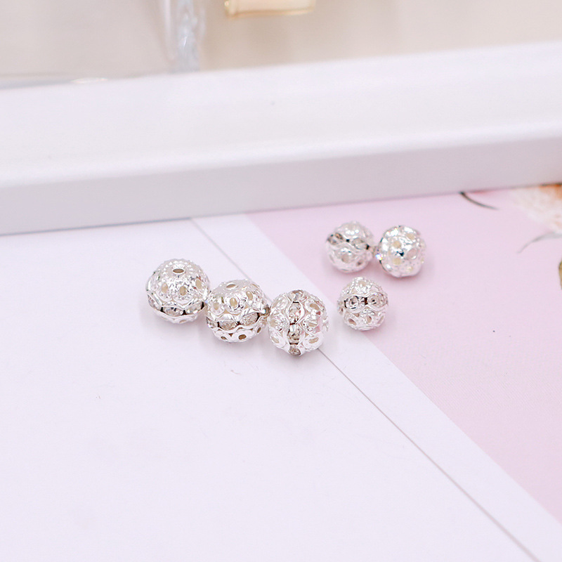 3 silver base white diamonds