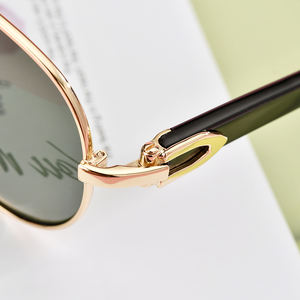 Gafas de sol Borregls Buffalo Horn para hombre, nuevo diseñador de marca de lujo, gafas de piloto suntuosas, lentes de nailon, gafas de sol 10102 - Product Image 3