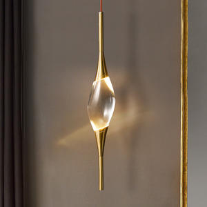 Postmodern Hotel Room <b>Crystal</b> Bay Window <b>Chandelier</b> Luxury Copper and <b>Crystal</b> Nordic Bedside Lamps for Home Restaurant Bar Use - Product Image 2