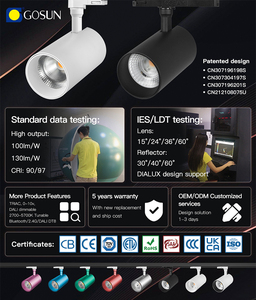 Chống-lóa theo dõi ánh sáng nhấp nháy miễn phí 15 Wát tùy chỉnh LED theo dõi ánh sáng nhôm có thể điều chỉnh màu sắc duy nhất Spotlight - Product Image 6