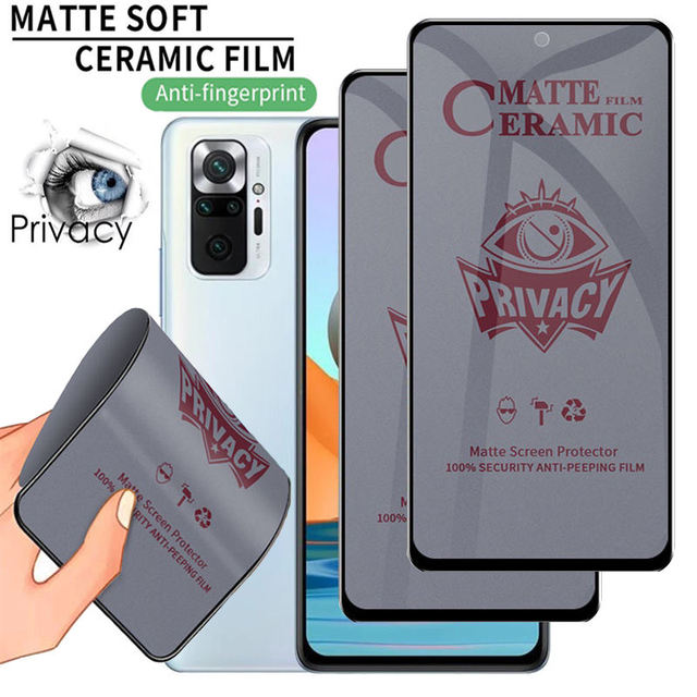 Matte Ceramic Privacy Film for Xiaomi Redmi Note 12 10 Pro 9 8 10C 9T 9A 13 Anti-Spy Screen Protectors for iphone 16 Pro Max 15