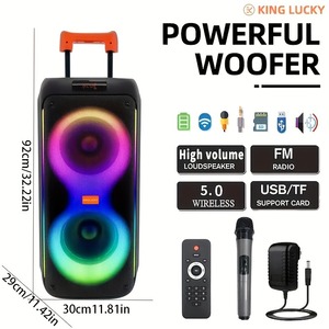 Kinglucky M17 Altoparlante BT Wireless Portatile di Alta Qualità da 80W con Illuminazione LED RGB per <span class=keywords><strong>Home</strong></span> Theatre e Feste, Alimentazione DC - Product Image 2
