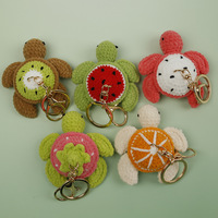 Handgemaakte gehaakte fruit-schildpad schattig gebreid watermeloen sinaasappel kiwi aardbei schildpad hanger tas hangende ornament