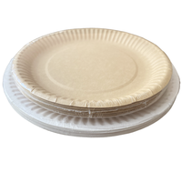 Assiettes en papier jetables blanches, vaisselle en papier biodégradable de qualité alimentaire, vente en gros d'usine