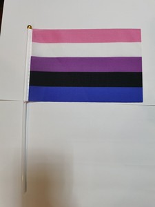 Banderas <span class=keywords><strong>de</strong></span> Mano con Asta <span class=keywords><strong>de</strong></span> 14*21cm, 100% Poliéster, Económicas, con Diseño <span class=keywords><strong>de</strong></span> Orgullo Gay, Aromático, Asexual y Aroace - Product Image 5