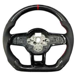 Volante de fibra de carbono de cuero perforado superventas global para volante de coche Volkswagen Golf7Ggti - Product Image 1