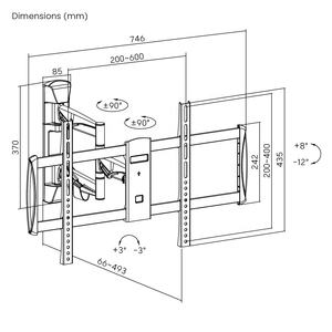 Support <span class=keywords><strong>mural</strong></span> pour téléviseur LCD LED LUMI 80 pouces, <span class=keywords><strong>pivotant</strong></span> à 180 degrés, grand modèle en aluminium |   LDA20-463 - Product Image 6