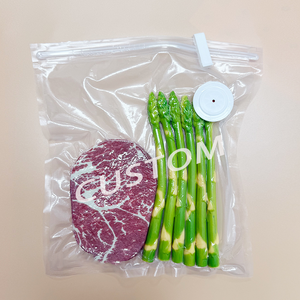 Bolsas de Compresión al Vacío Personalizadas de Grado Alimenticio, Bolsas de Almacenamiento al Vacío con Cierre y Válvula de Aire para Frutas, Verduras y Alimentos - Product Image 1